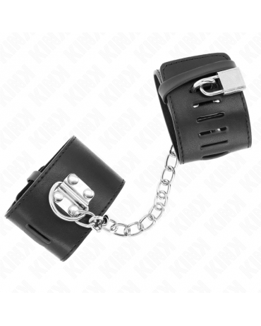 KINK - POLSO FISSO CON CATENA 30 CM E CHIUSURA LUCCHETTO NERO REGOLABILE 16-23 CM X 5,5 CM 2