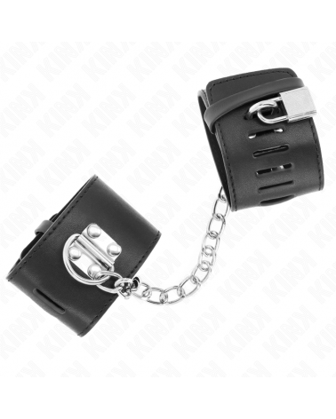 KINK - POLSO FISSO CON CATENA 30 CM E CHIUSURA LUCCHETTO NERO REGOLABILE 16-23 CM X 5,5 CM