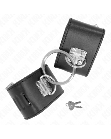KINK - POLSO FISSO CON CHIUSURA AD ANELLO E LUCCHETTO NERO REGOLABILE 16-23 CM X 5,5 CM