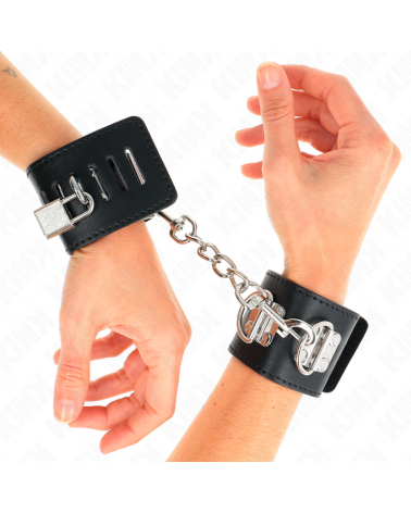 KINK - RESISTENZA DA POLSO MULTIPOSIZIONE CON CHIUSURA A LUCCHETTO NERA REGOLABILE 16-23 CM X 5,5 CM