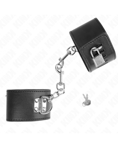 KINK - RESISTENZA DA POLSO CON CHIUSURA A LUCCHETTO NERO REGOLABILE 16-23 CM X 5,5 CM