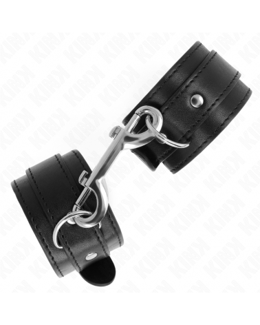 KINK - POTENZIALE DA POLSO FILA DI RIVETTI SINGOLA NERA REGOLABILE 17-28 CM X 5 CM