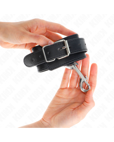 KINK - TENUTA DA POLSO-FILA DI RIVETTI SINGOLA E FIBBIA GRANDE NERA REGOLABILE 17-28 CM X 5 CM