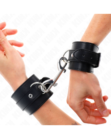 KINK - TENUTA DA POLSO-FILA DI RIVETTI SINGOLA E FIBBIA GRANDE NERA REGOLABILE 17-28 CM X 5 CM