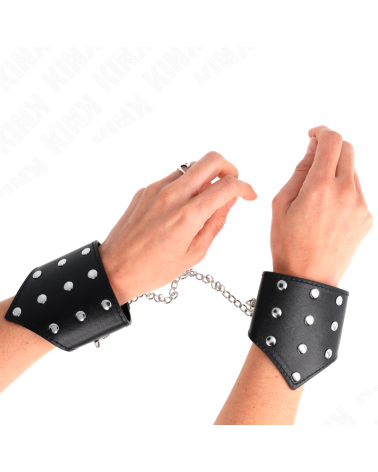 KINK - BRACCIALI STILE PUNTO NERO CON CATENA REGOLABILE 17-23 CM X 8,5 CM