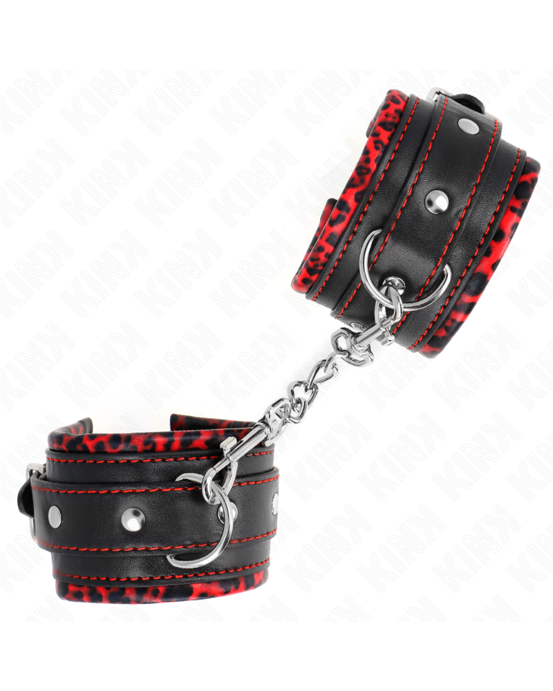 KINK - POGGIPOLSI IMBOTTITI IN PELLICCIA ROSSO/NERO REGOLABILE 17-29 CM X 6 CM