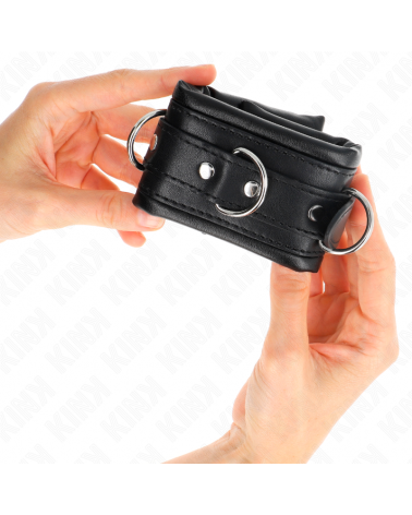 KINK - RESISTENZA DA POLSO PESANTE CON FODERA IN PELLICCIA NERA REGOLABILE 20-30 CM X 6 CM