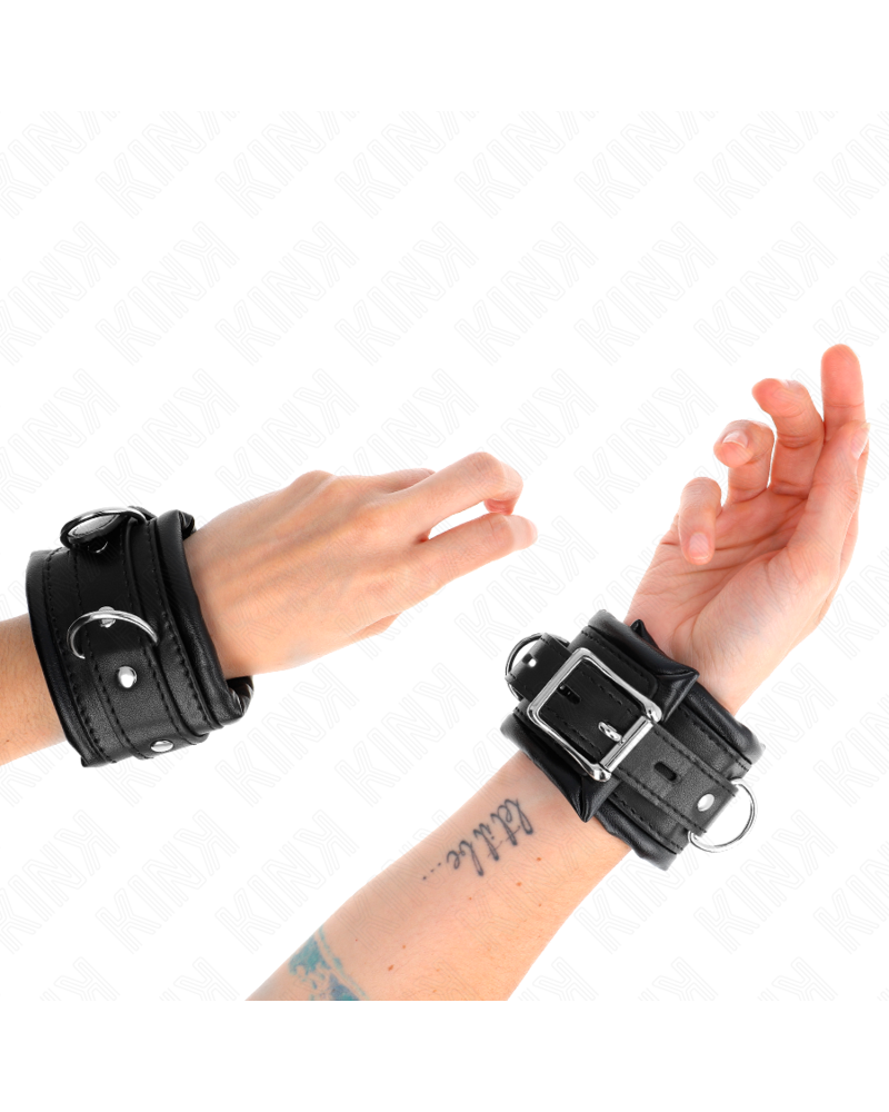 KINK - RESISTENZA DA POLSO PESANTE CON FODERA IN PELLICCIA NERA REGOLABILE 20-30 CM X 6 CM