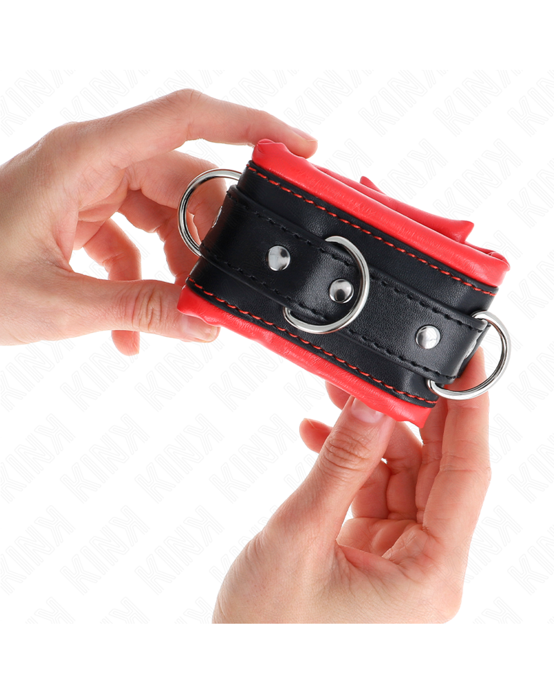 KINK - RESISTENZA DA POLSO PESANTE CON FODERA IN PELLICCIA ROSSA REGOLABILE 20-30 CM X 6 CM