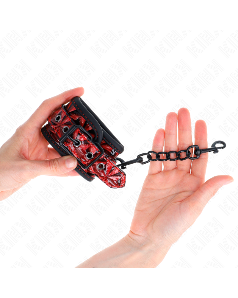 KINK - RESISTENZA DA POLSO CON MOTIVO A DIAMANTI ROSSO SCURO REGOLABILE 17-26 CM X 5,5 CM