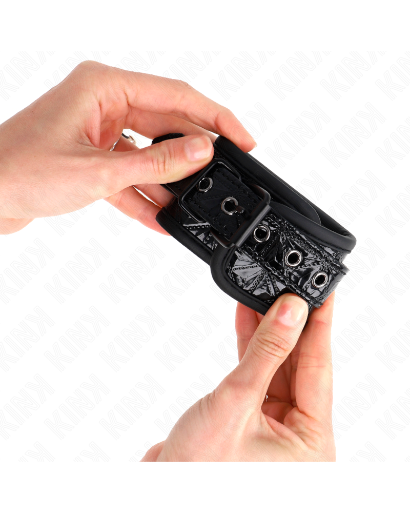 KINK - RESISTENZA DA POLSO CON MOTIVO A DIAMANTI NERO REGOLABILE 17-26 CM X 5,5 CM