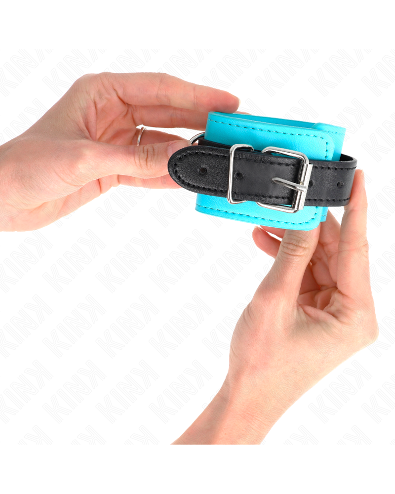 KINK - RESISTENZA DA POLSO CON GANCIO BLU IMBOTTITO IN PELLICCIA REGOLABILE 20-28 CM X 5,5 CM