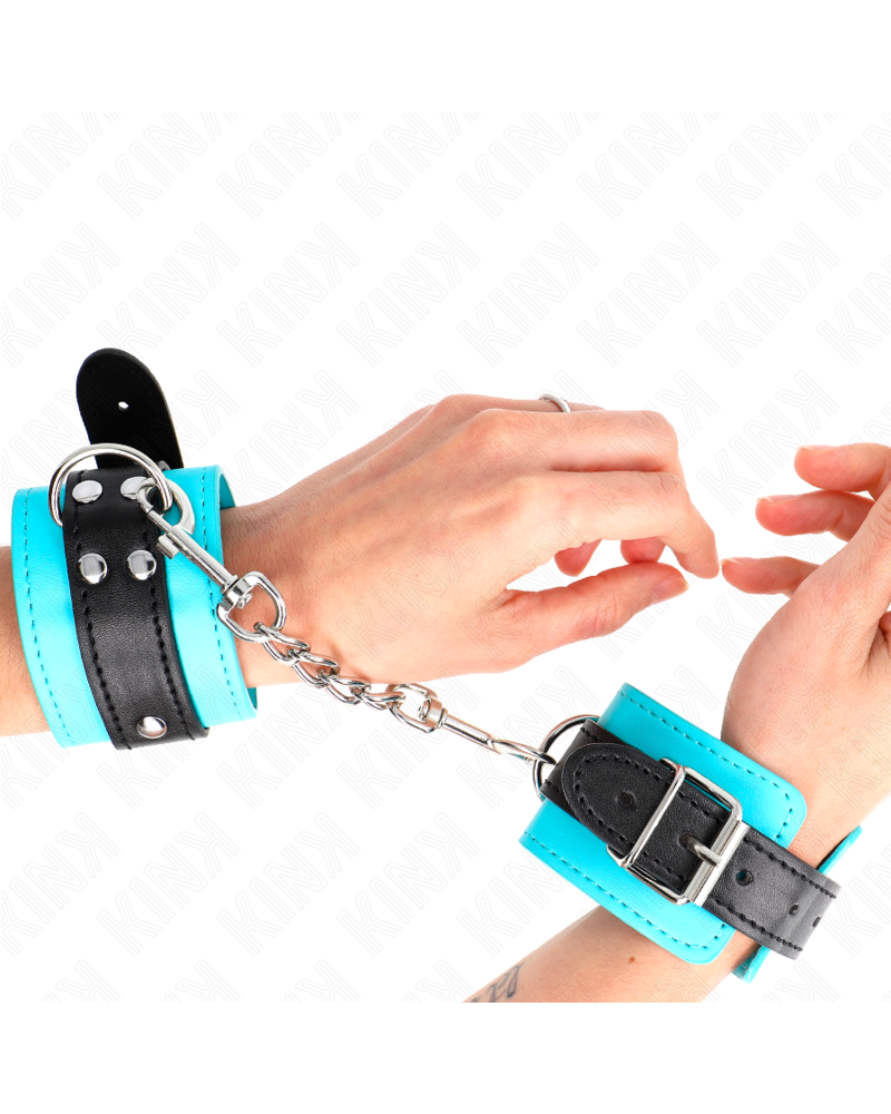 KINK - RESISTENZA DA POLSO CON GANCIO BLU IMBOTTITO IN PELLICCIA REGOLABILE 20-28 CM X 5,5 CM