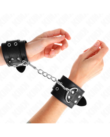 KINK - REGTINO DA POLSO DOPPIA FIBBIA NERO REGOLABILE 19-26 CM