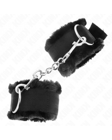 KINK - POGGIPOLSI FODERATI IN PELLICCIA NERI REGOLABILI 17-31 CM X 7 CM 2