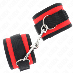KINK - TENUTA DA POLSO IN NYLON HOOKLOOP ROSSO-NERO MODELLO 2 REGOLABILE 18-35 CM X 6 CM 2