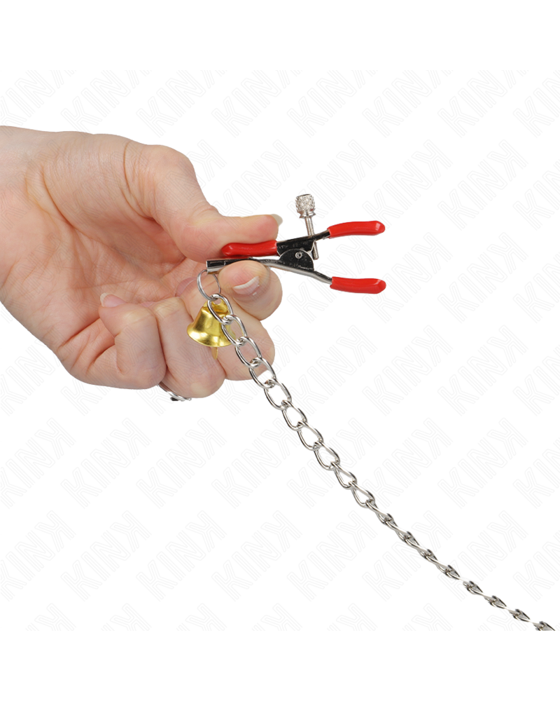 KINK - MORSETTI PER CAPEZZOLI TRIPLI E CLIT ROSSO CON CATENA 30 CM