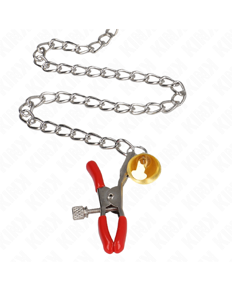 KINK - MORSETTI PER CAPEZZOLI TRIPLI E CLIT ROSSO CON CATENA 30 CM