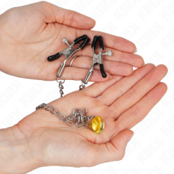 KINK - PINZE PER CAPEZZOLI A CATENA CON PENDENTE IN CORNO 30 CM 2