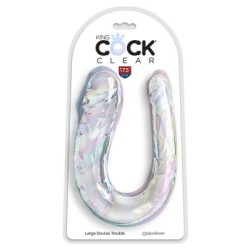 KING COCK - DOUBLE TROUBLE DOPPIO TROUBLE 44 CM TRASPARENTE 2