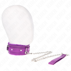 KINK - COLLARE CON GUINZAGLIO 65 CM CON RESTRIZIONI VIOLA 36-42 CM X 5,5 CM 2