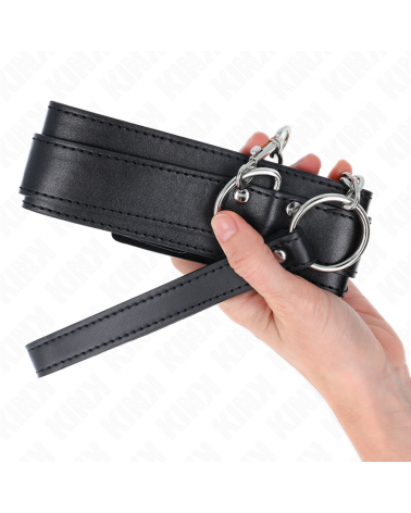 KINK - COLLANA CON CINTURINO 65 CM FIBBIE ARGENTO REGOLABILE 33-46 CM X 5,5 CM