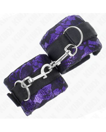 KINK - RESISTENZA DA POLSO CORTA IN PIZZO DI VELLUTO E FASCIA IN NYLON VIOLA/NERO 23 X 6,5 CM 2