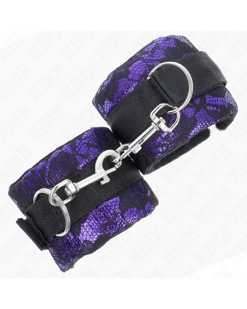 KINK - RESISTENZA DA POLSO CORTA IN PIZZO DI VELLUTO E FASCIA IN NYLON VIOLA/NERO 23 X 6,5 CM