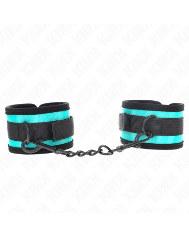 KINK - TENUTA DA POLSO IN NYLON CON GANCIO E LOOP NERO-BLU REGOLABILE 18-32 CM X 5 CM