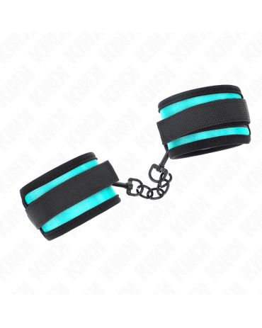 KINK - TENUTA DA POLSO IN NYLON CON GANCIO E LOOP NERO-BLU REGOLABILE 18-32 CM X 5 CM 2