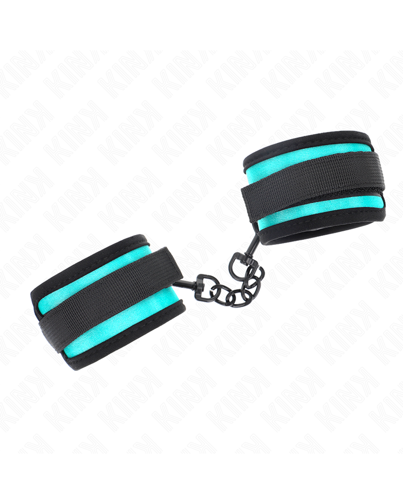 KINK - TENUTA DA POLSO IN NYLON CON GANCIO E LOOP NERO-BLU REGOLABILE 18-32 CM X 5 CM