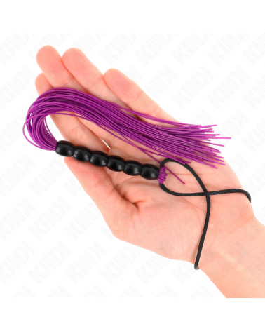 KINK - MINI FRUSTA IN SILICONE CON 6 PERLINE VIOLA 26 CM