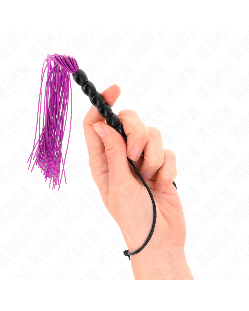 KINK - MINI FRUSTA IN SILICONE CON 6 PERLINE VIOLA 26 CM