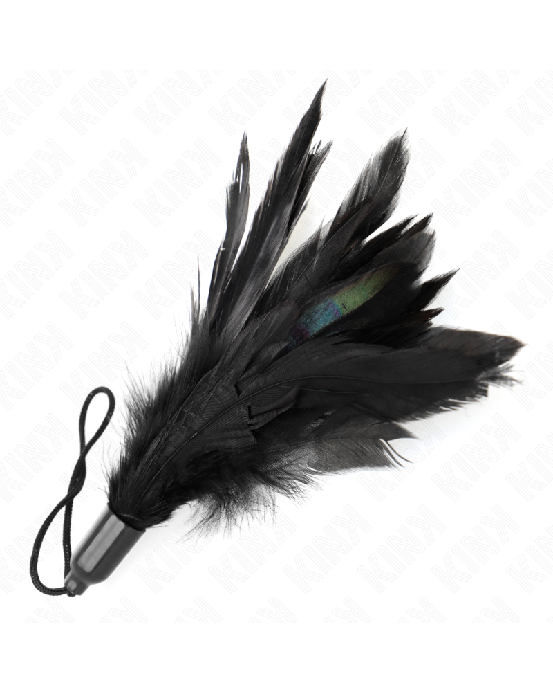 KINK - PIUME TICKLE CON MANICO IN CORDA BASE IN PLASTICA 15 CM