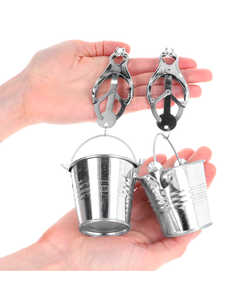 KINK - PINZE PER CAPEZZOLI TRIFOGLIO GIAPPONESE CON SECCHIELLI ARGENTO