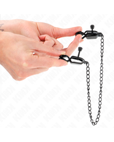 KINK - MORSETTI PER CAPEZZOLI A CATENA PIATTA NERA 30 CM