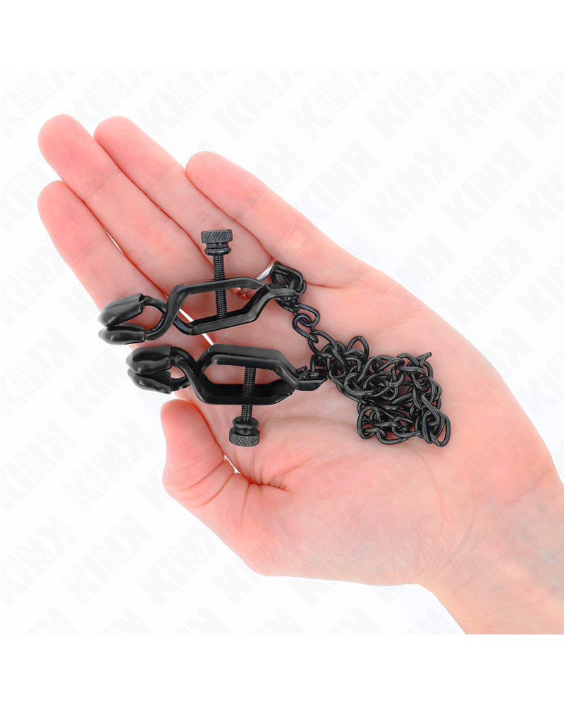 KINK - MORSETTI PER CAPEZZOLI A CATENA PIATTA NERA 30 CM