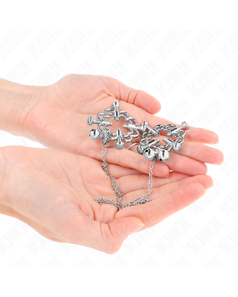 KINK - PINZE PER CAPEZZOLI A FIORE IN METALLO CON CATENA