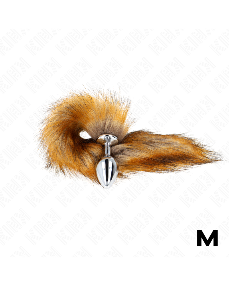 KINK - PLUG ANALE MISURA M 8 X 3,5 CM CON CODA SINTETICA 40 CM MARRONE