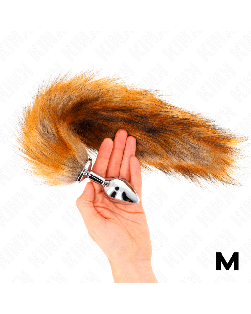 KINK - PLUG ANALE MISURA M 8 X 3,5 CM CON CODA SINTETICA 40 CM MARRONE