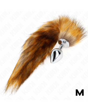 KINK - PLUG ANALE MISURA M 8 X 3,5 CM CON CODA SINTETICA 40 CM MARRONE