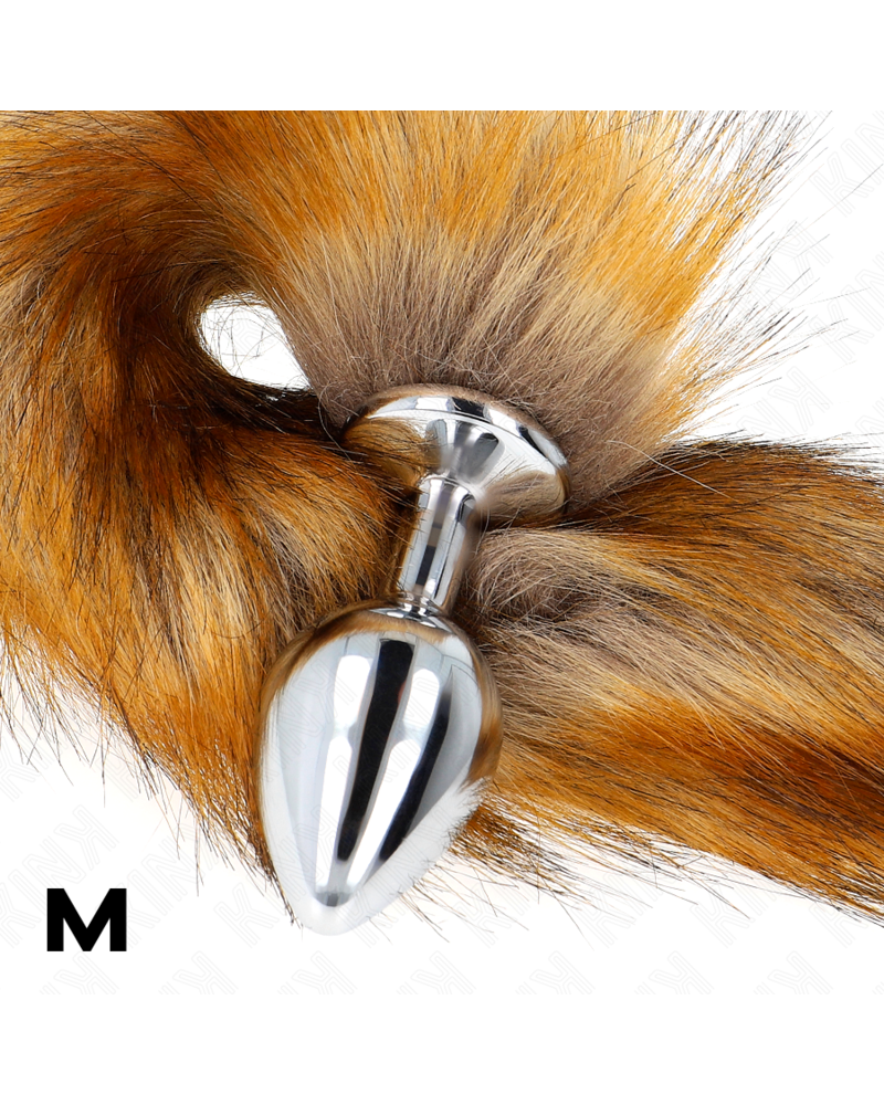 KINK - PLUG ANALE MISURA M 8 X 3,5 CM CON CODA SINTETICA 40 CM MARRONE