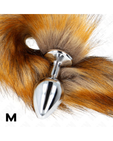 KINK - PLUG ANALE MISURA M 8 X 3,5 CM CON CODA SINTETICA 40 CM MARRONE