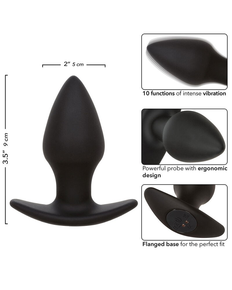 CALEXOTICS - ROCK BOTTOM PERFECT ANAL PLUG 10 VIBRAZIONI SILICONE NERO