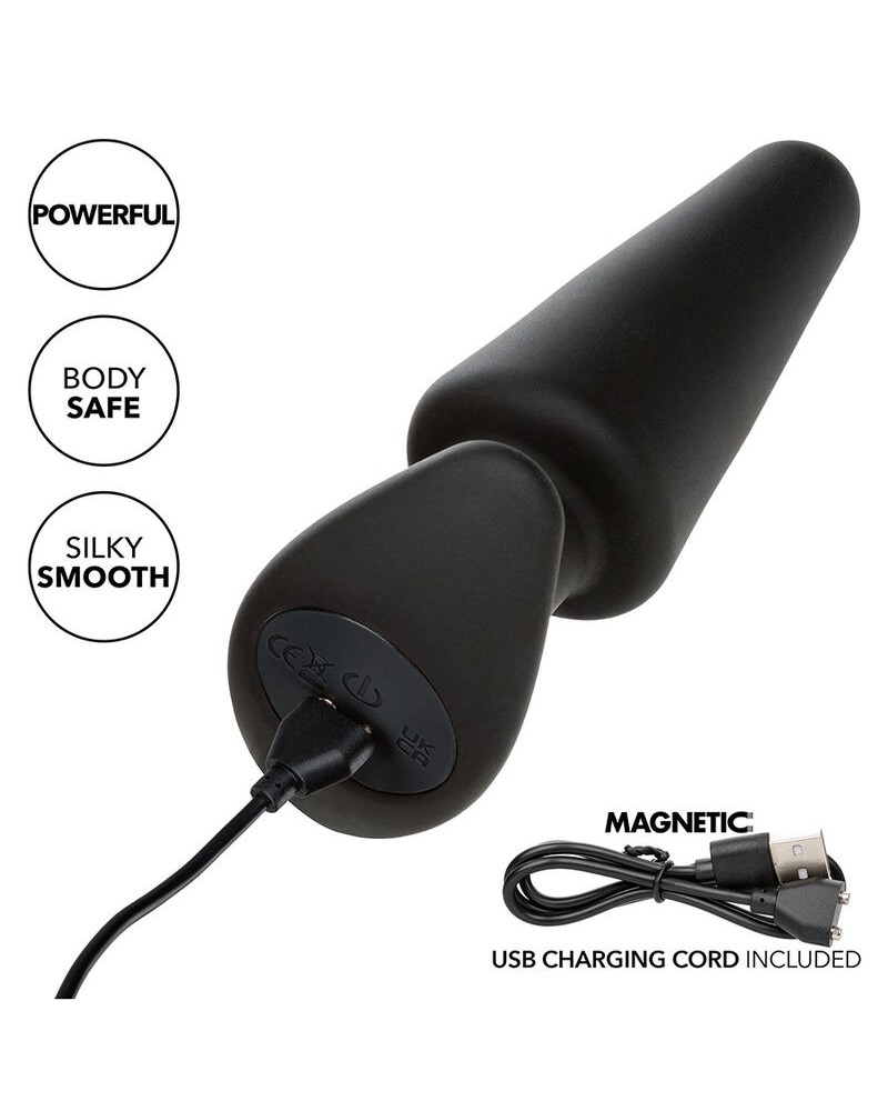 CALEXOTICS - ROCK BOTTOM TAPPO ANALE CONICO 10 VIBRAZIONI SILICONE NERO