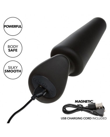 CALEXOTICS - ROCK BOTTOM TAPPO ANALE CONICO 10 VIBRAZIONI SILICONE NERO