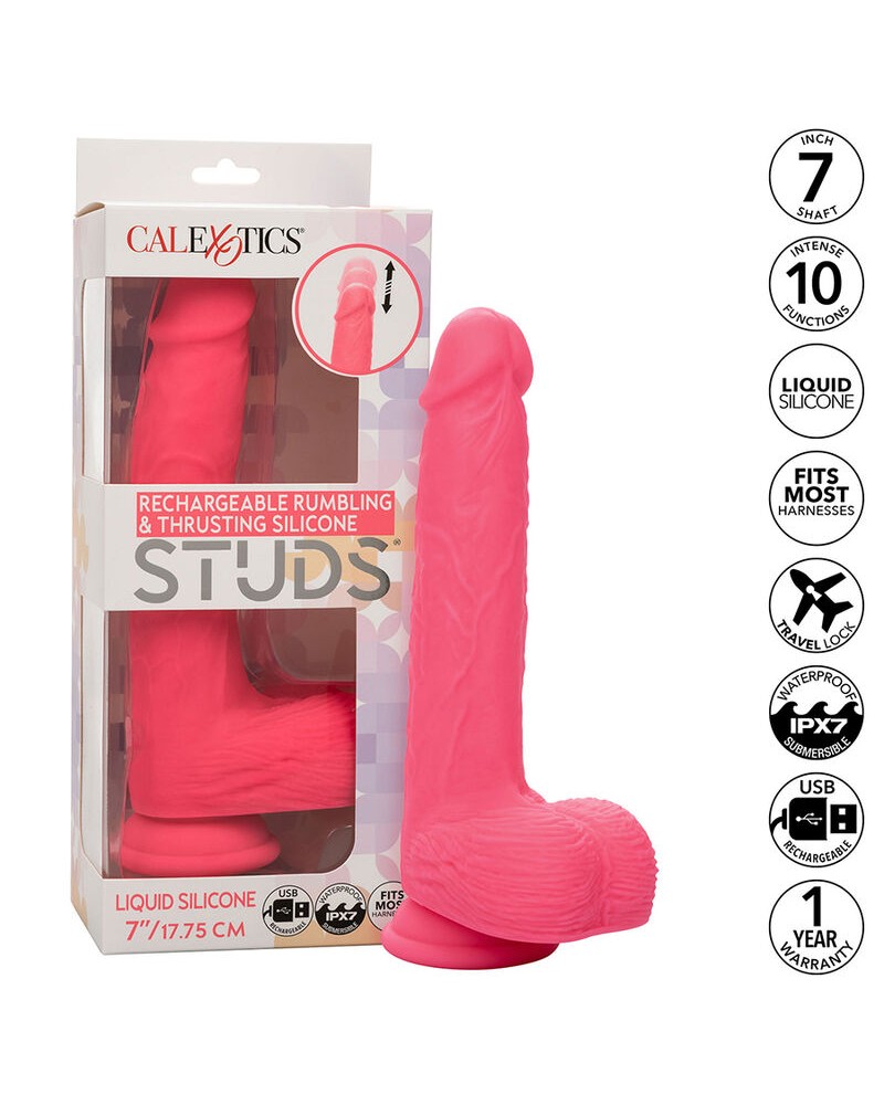CALEXOTICS - STUDS VIBRATORE REALISTICO 10 VIBRAZIONI ROSA