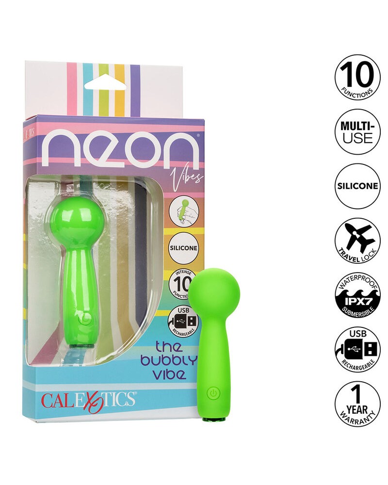 CALEXOTICS - NEON VIBES BUBBLY VIBE IL MINI MASSAGGIATORE 10 VIBRAZIONI VERDE