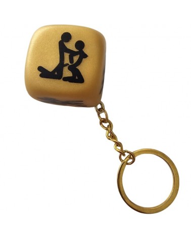 DIABLO PICANTE - LLAVERO DADO DORADO CON POSTURAS