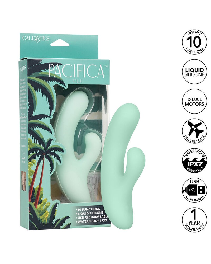 CALEXOTICS - PACIFICA FIJI VIBRATORE E STIMOLATORE PUNTO G 10 VIBRAZIONI AQUA